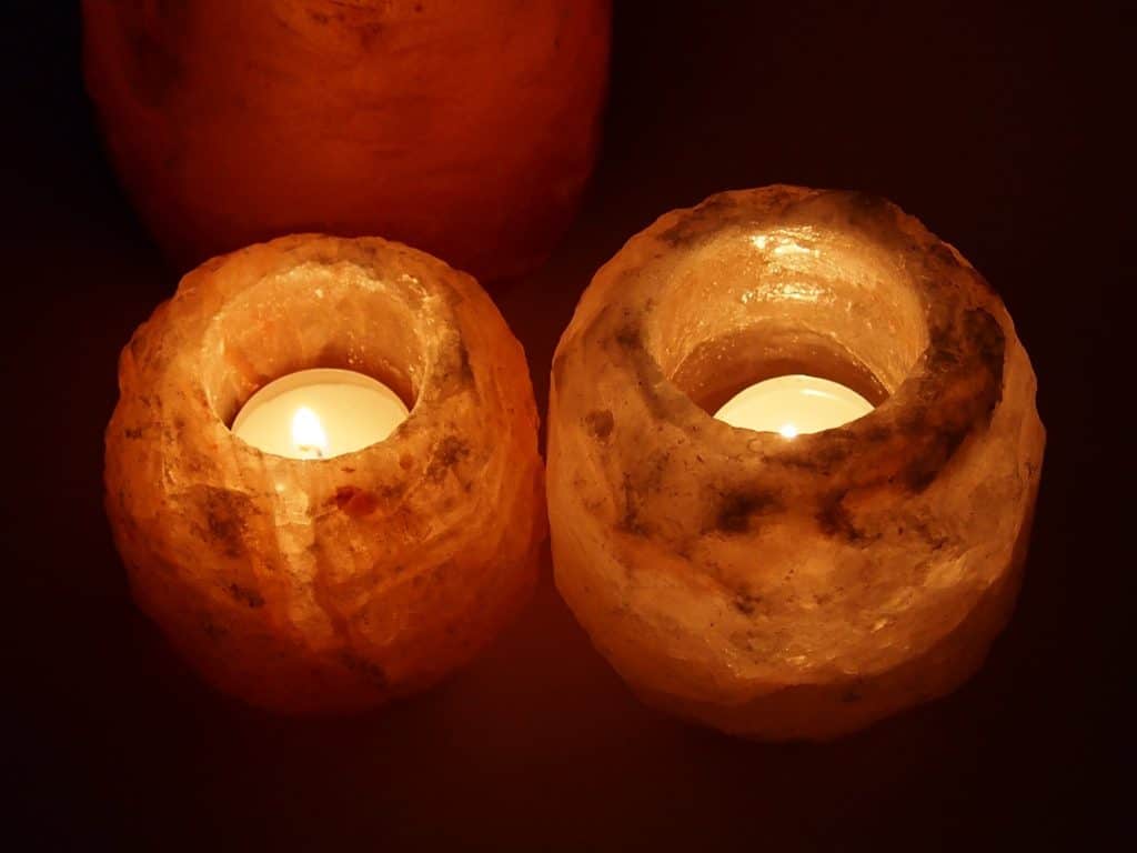 Pictures of two salt lamp candles.