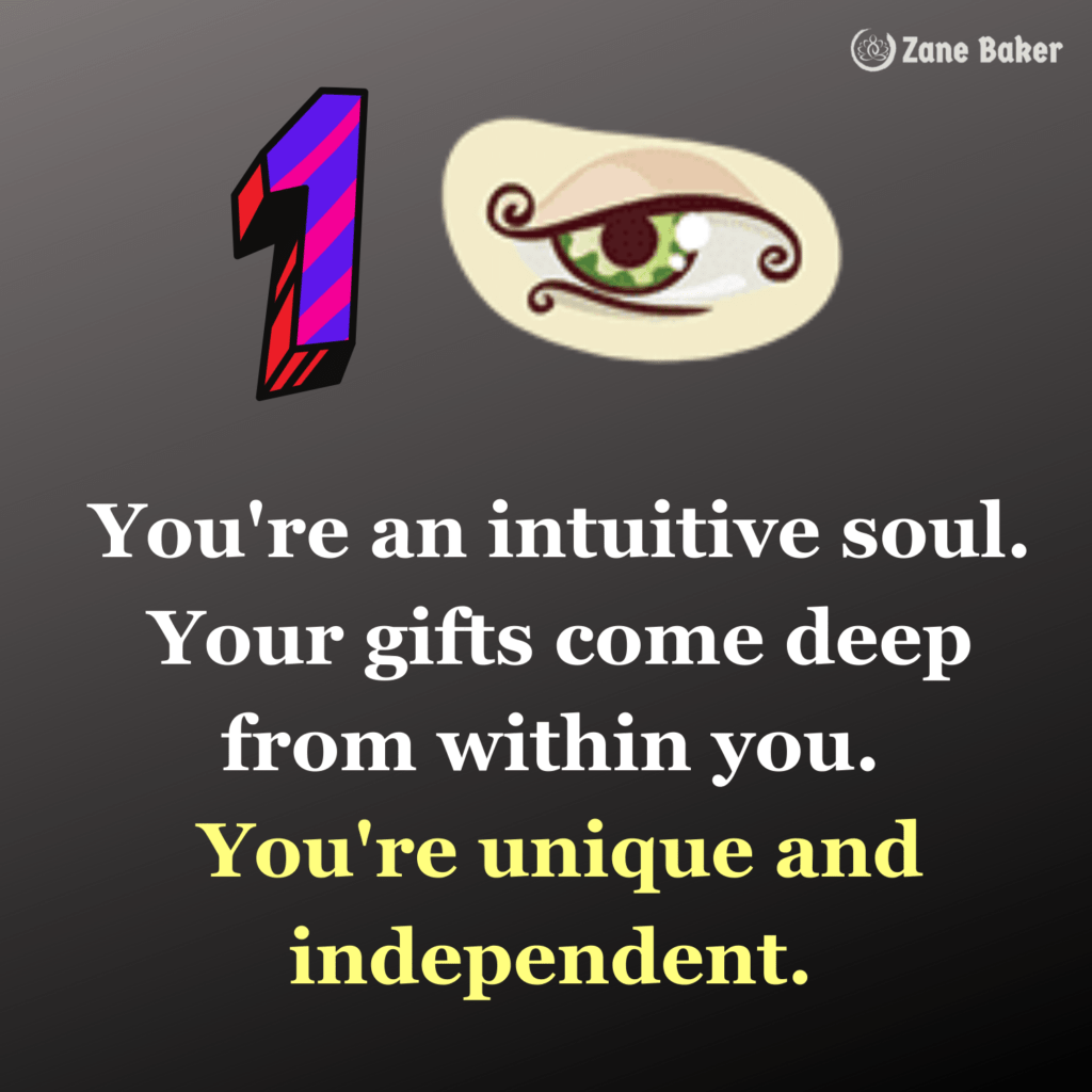Eye #1 of this test reveals that you're an intuitive soul