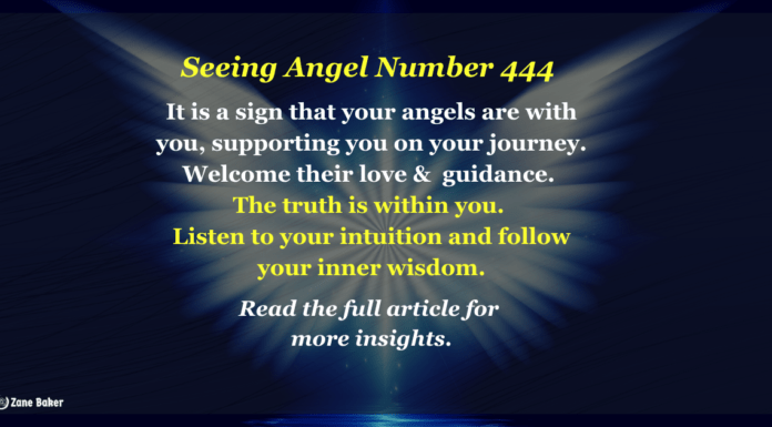 444 Meaning – How Can Angel Number 444 Influence Your Life? Angel number 444 meaning It is a sign that your angels are with you, supporting you on your journey. Welcome their love & guidance. The truth is within you. Listen to your intuition and follow your inner wisdom.