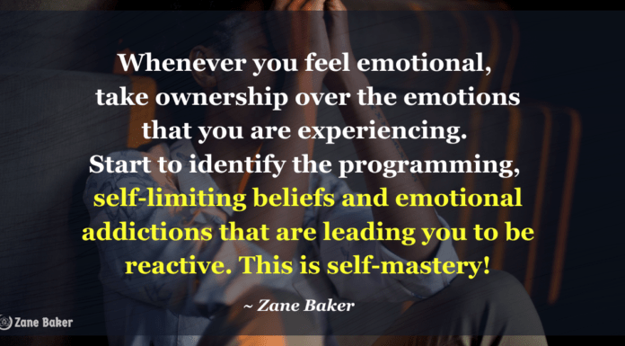 Emotional Addiction: What Is It and How Can You Identify It? Whenever you feel emotional, take ownership over the emotions that you are experiencing. Start to identify the programming, self-limiting beliefs and emotional addictions that are leading you to be reactive. This is self-mastery!