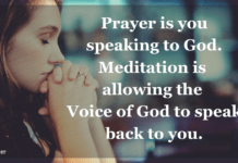 What Is Meditation For… Really? What is meditation for Prayer is you speaking to God. Meditation is allowing the Voice of God to speak back to you.