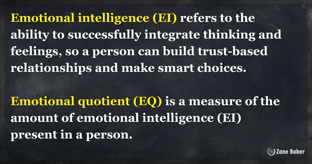 What is the difference between emotional quotient and emotional intelligence?